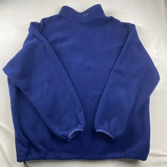 L.L. Bean XL Men's Navy Blue Fleece 1/4 Quarter Zip Mock Neck Pullover READ - Picture 9 of 10